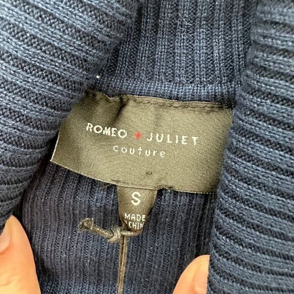Romeo + Juliet Couture Blue Patterned Turtleneck Sweater Dress Womens Small NEW - Picture 2 of 7